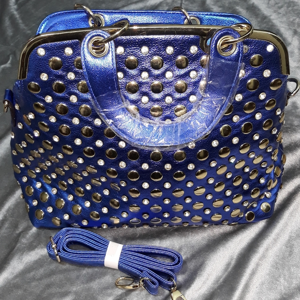 Oh So Blue!!  Studded Handbag